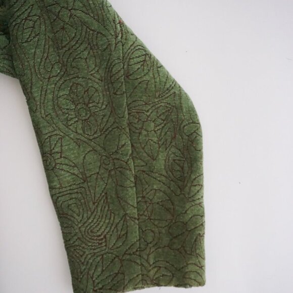 Vintage CJ Banks Green w Brown Embroidered Floral Tapestry Zip Up Jacket 1X - Picture 3 of 8